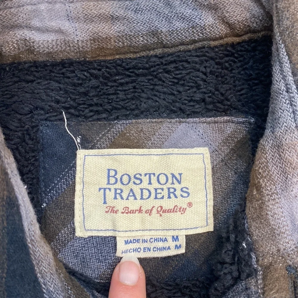 Boston‎ Traders Sherpa Plaid Flannel Shacket Shirt Jacket Grunge Casual Lined